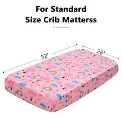 YHITBG deep-pocket 52x28 fit keeps the crib mattress snug and secure.