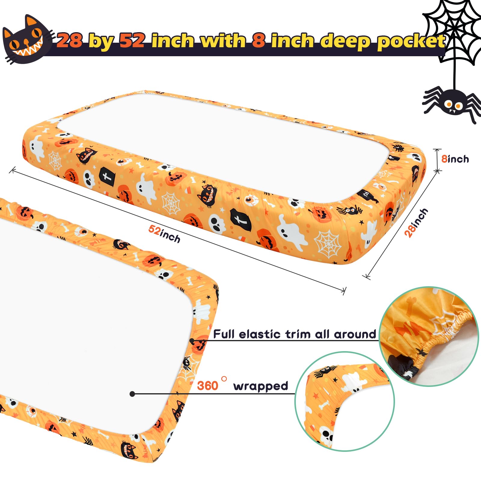 YHITBG tombstone crib sheet adds spooky charm with soft material