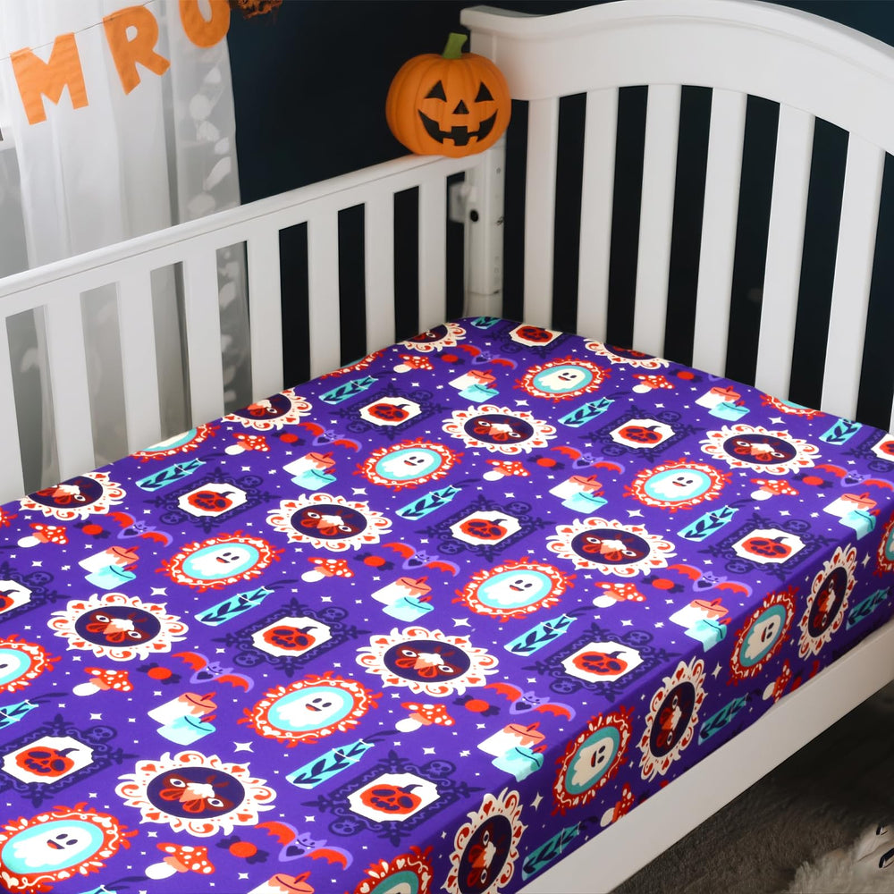YHITBG Halloween crib sheets easy care wash and dry for quick reuse