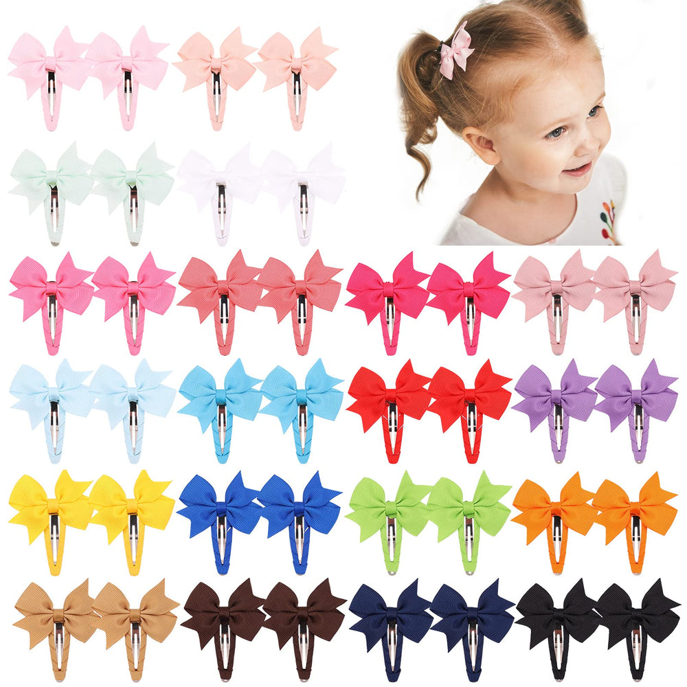 YHXX YLEN 40-piece snap baby hair bows in package offer versatile color options for daily outfits