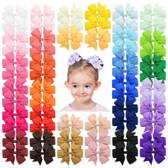 YHXX YLEN 60pcs hair bows close-up shows colorful options for outfits
