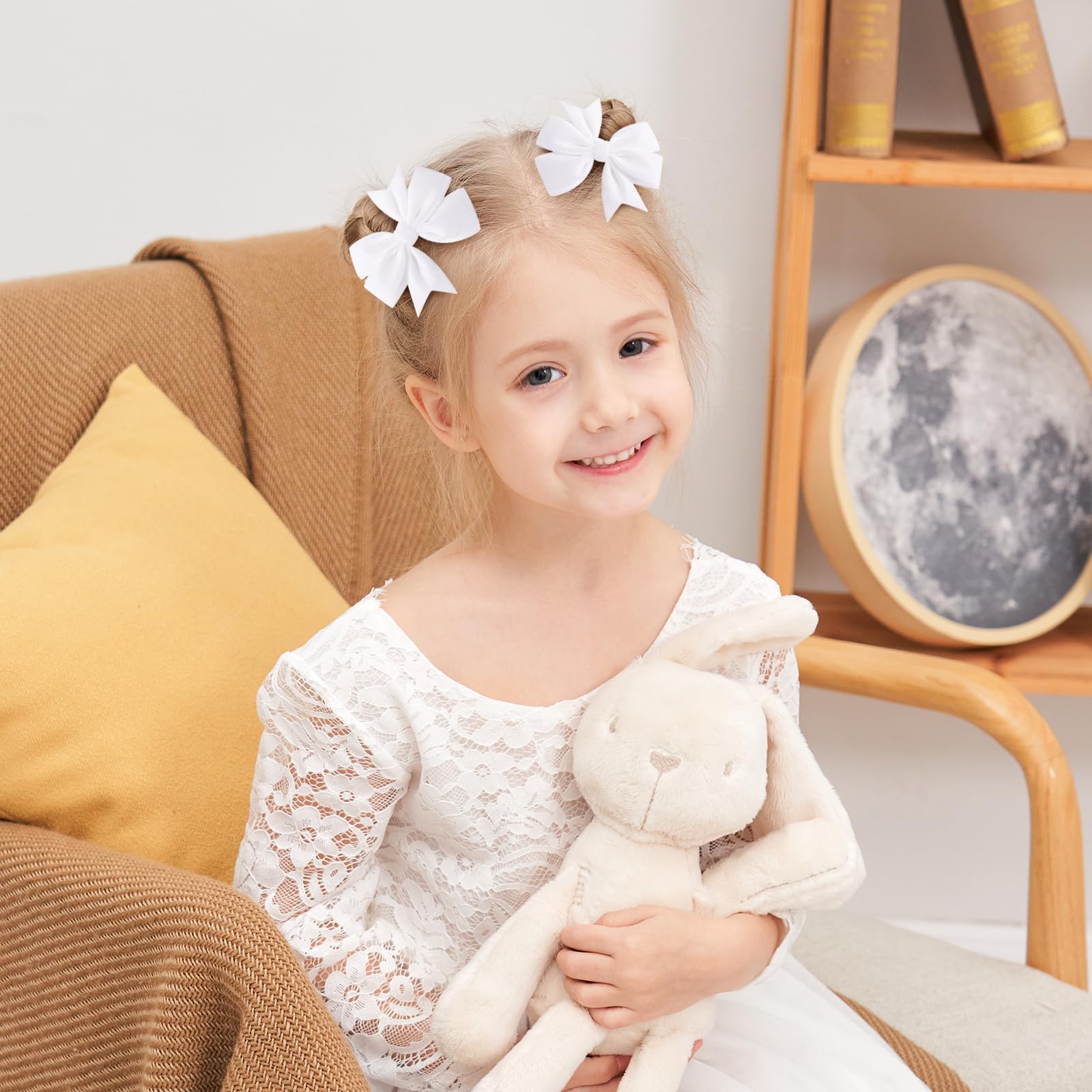 YHXX YLEN baby girl bows 3-inch perfect for pigtails and daily wear.