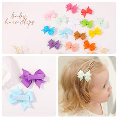YHXX YLEN 2-inch baby bows in action on hair during playtime.