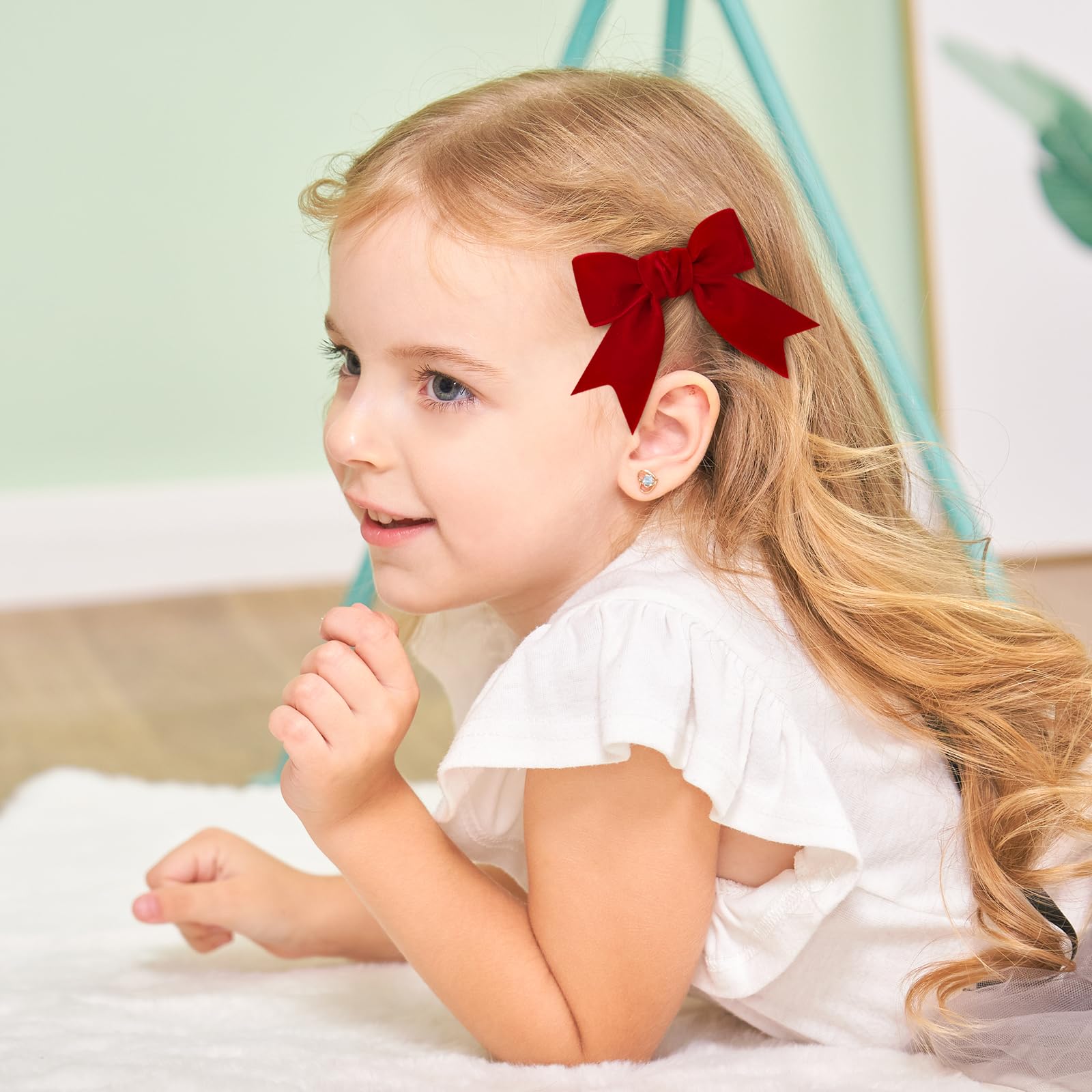 YHXX YLEN red velvet bows for Christmas looks, easy to style.