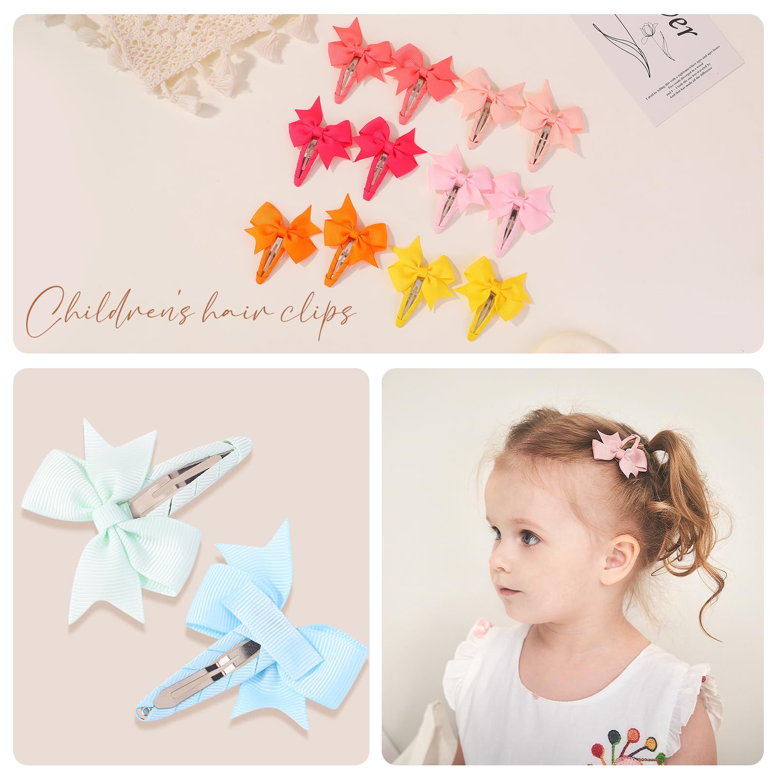 YHXX YLEN grosgrain ribbon bows with soft wrapped clips offer comfortable all-day wear