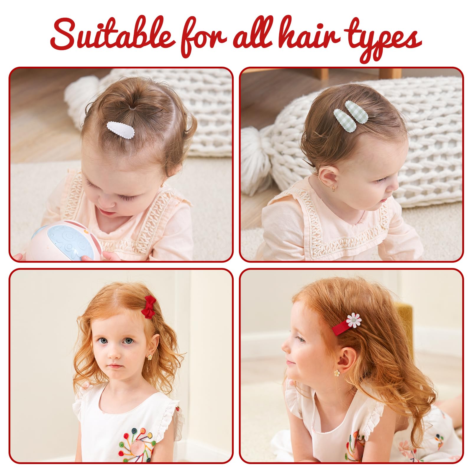 YHXX YLEN non-slip snap barrettes secure hair during active play.