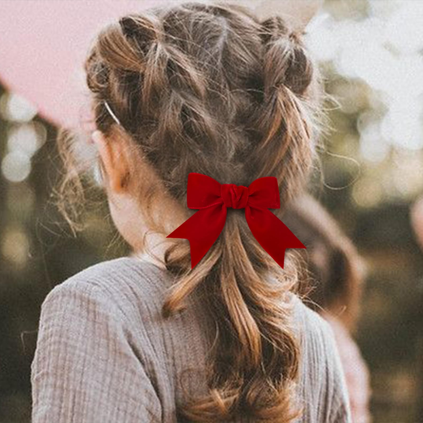 YHXX YLEN velvet bows in pigtails, great for everyday wear.
