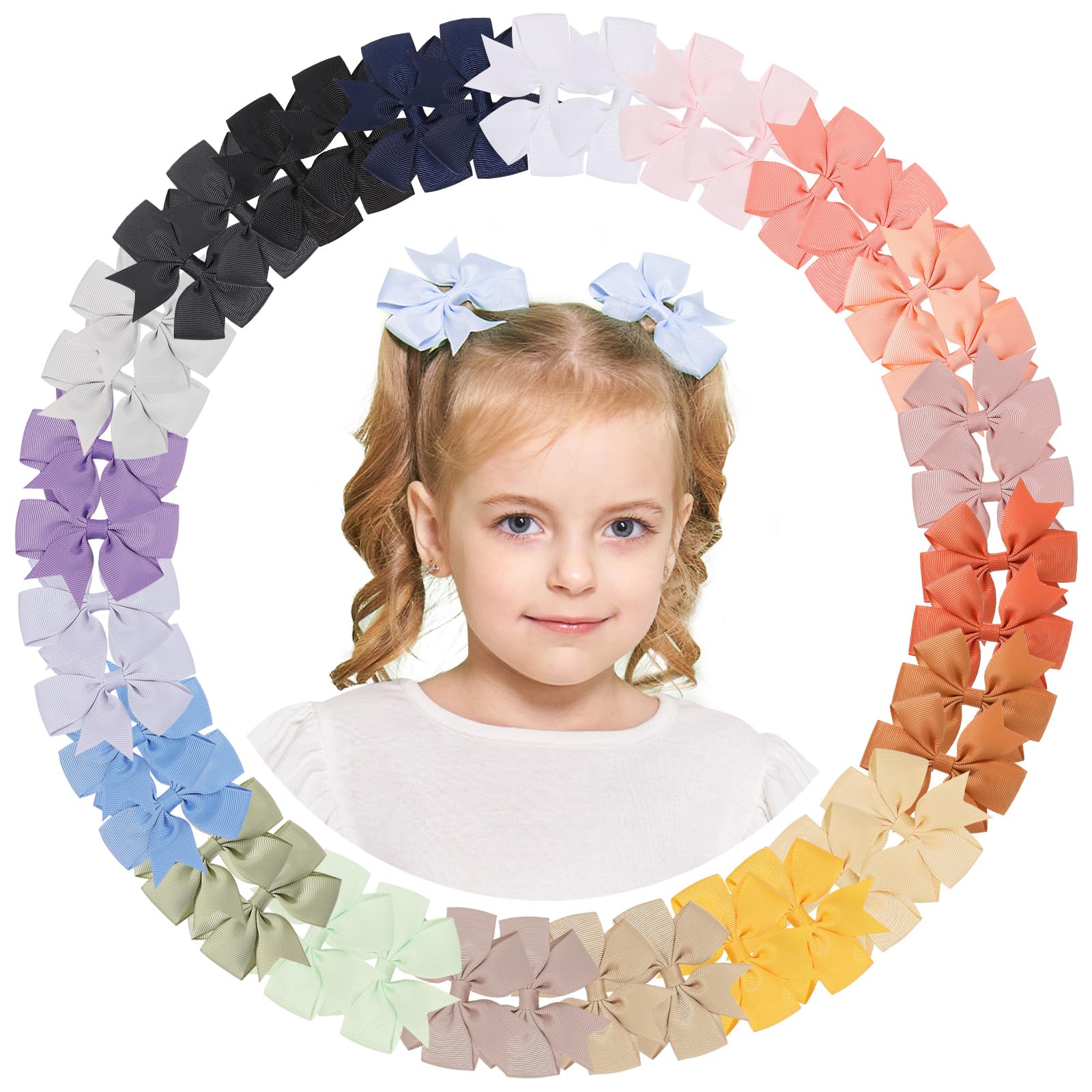 YLEN YHXX 40PCS hair bows package with 20 colors for versatile styling