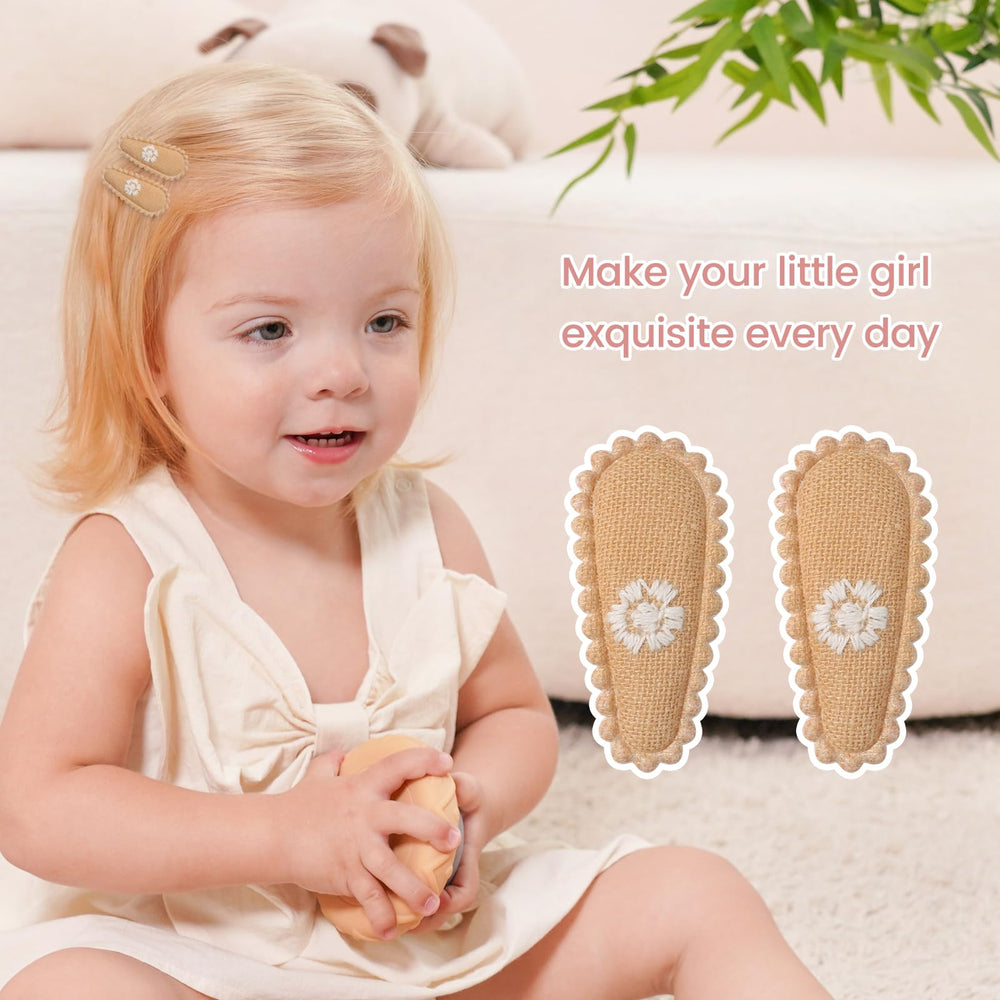 YLEN YHXX mini baby barrette embroidered-polka dot pattern adds playful charm.