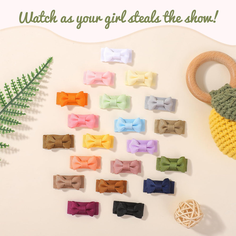 YHXX YLEN baby hair clips in action, gentle snap for fuss-free styling.