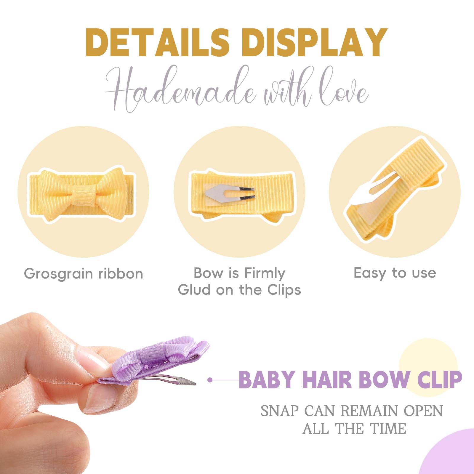 YHXX YLEN baby hair clips two per color for easy matching.