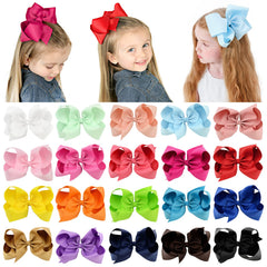 YHXX YLEN 20-piece big 6-inch hair bows with secure alligator clips, colorful set