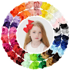 YHXX YLEN 25pcs big 6-inch bows in assorted colors for toddlers and everyday wear