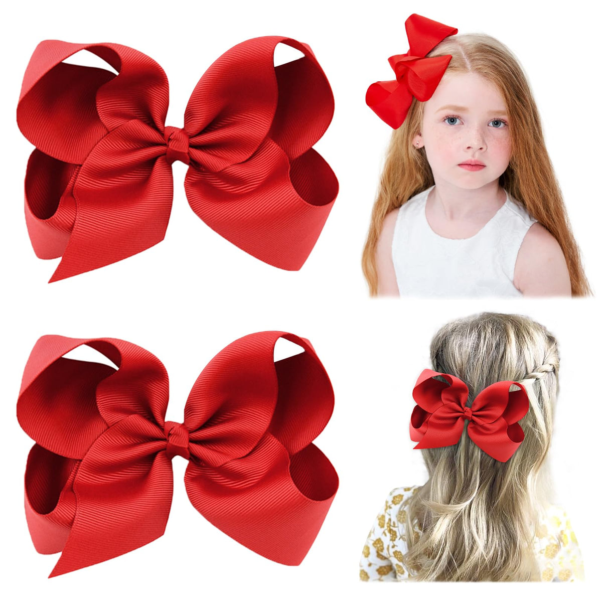 YHXX YLEN 2PCS hair bows alligator clips closeup, adds a polished touch to daily outfits.