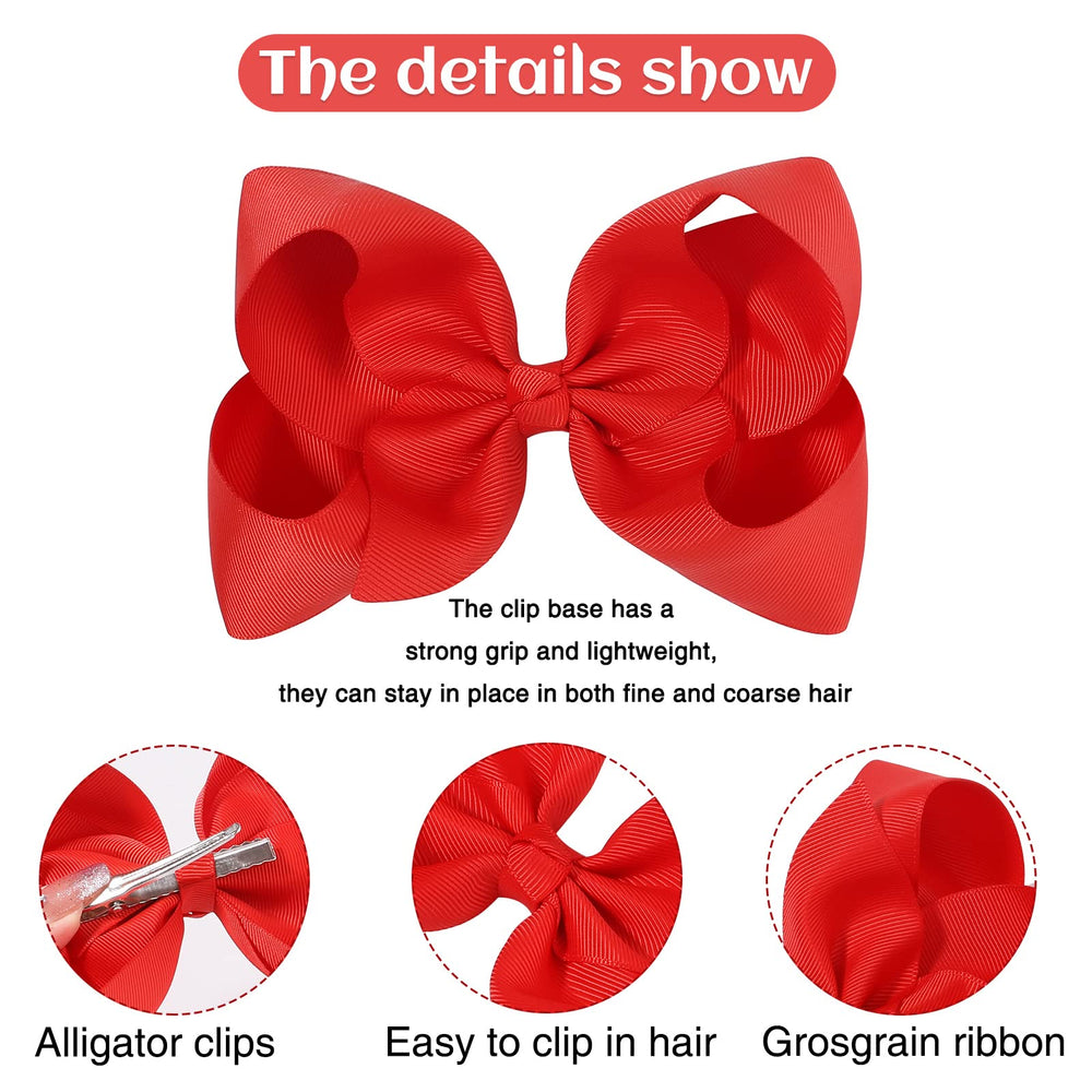 YHXX YLEN 2PCS hair bows on flatlay, versatile red color for multiple looks.