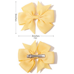 YHXX YLEN 3-inch bows with alligator clip teeth grip hair securely.