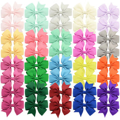 YHXX YLEN 40pcs 3-inch hair bows in colors for versatile outfit matching.