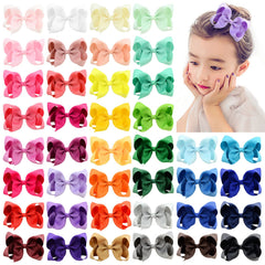 YHXX YLEN 4.5in bows close-up with secure alligator clip for toddler styling