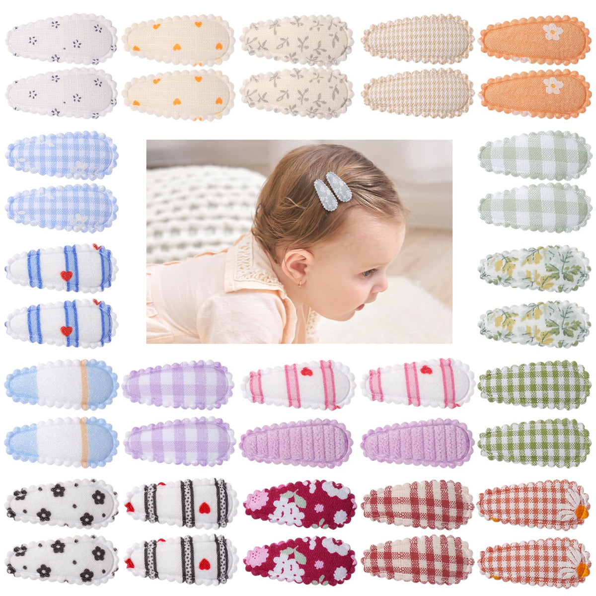 YHXX YLEN 40pcs baby hair clips in all colors ready for mix-and-match looks.