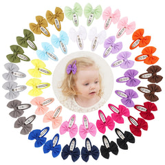 YHXX YLEN 40pcs snap hair bows pack, colorful daily wear option.