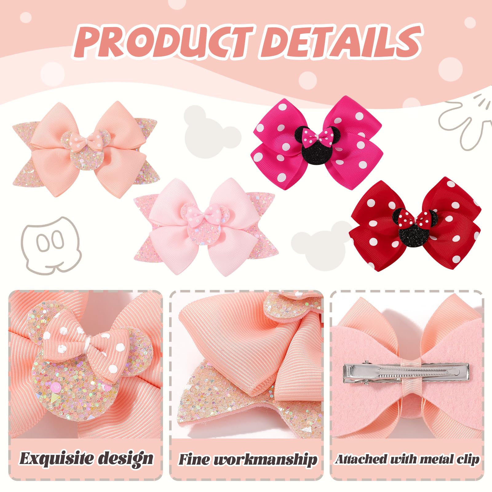 YHXX YLEN alligator clips keep bows secure and easy to wear