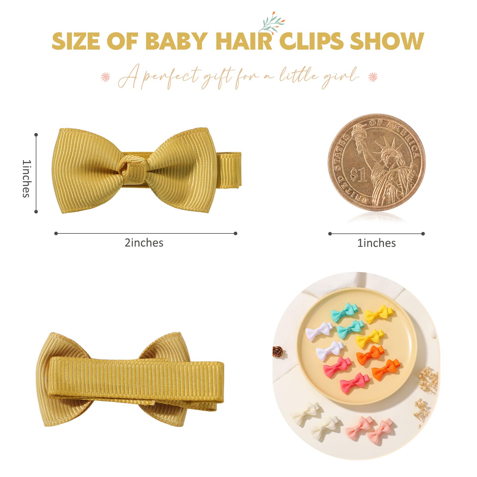 YHXX YLEN baby hair bows securing bangs with gentle grip.