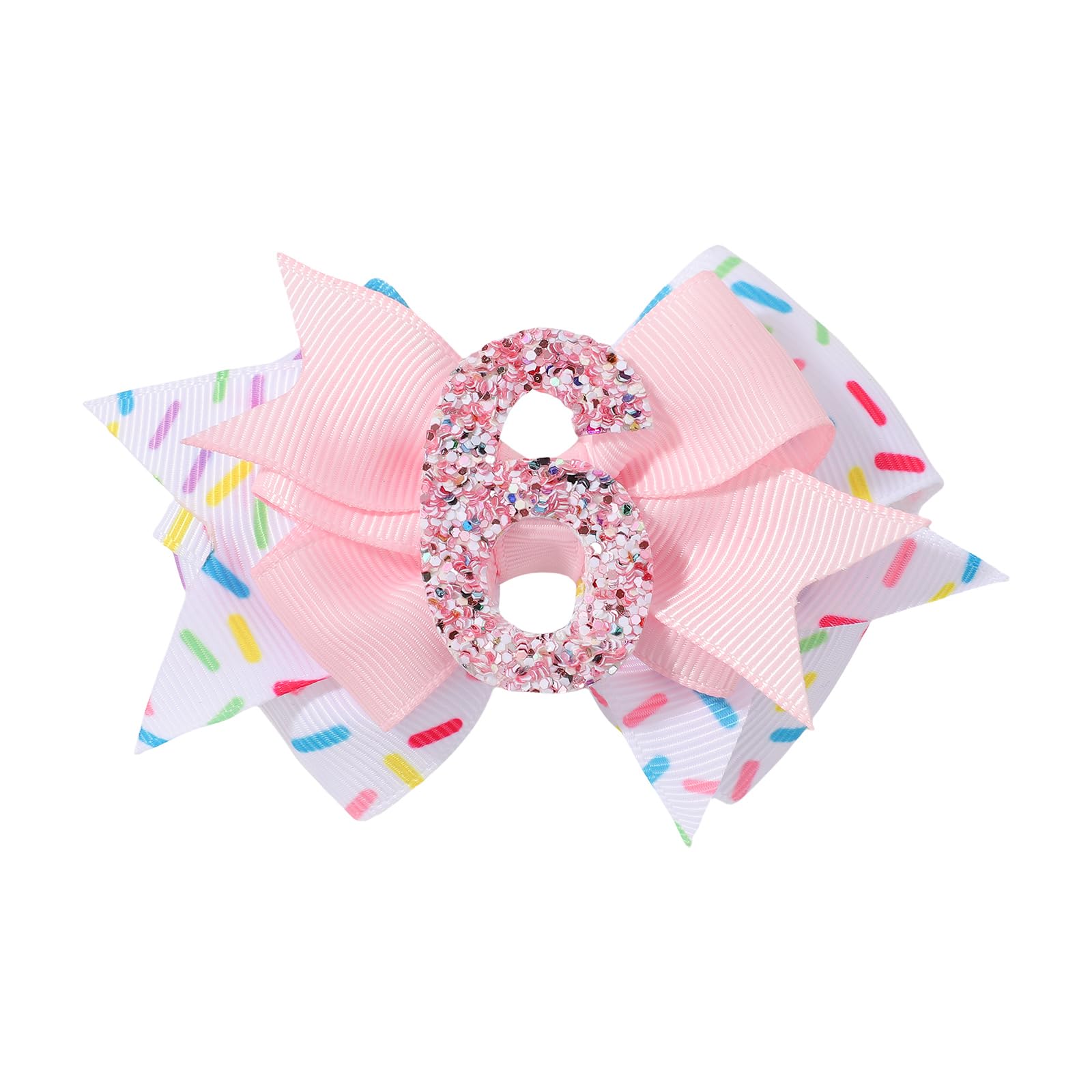 YHXX YLEN birthday bow clip with 6th charm for festive party styling