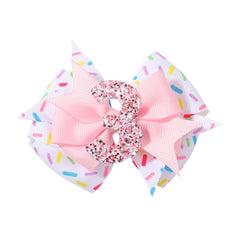 YHXX YLEN birthday bow pink clip for girls adds festive charm to party hair.