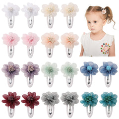 YHXX YLEN chiffon flower clip front view with secure snap grip for all-day wear.