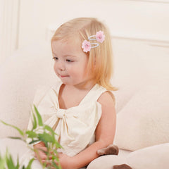 YHXX YLEN chiffon flower clip side view showing non-slip wrap and light weight.