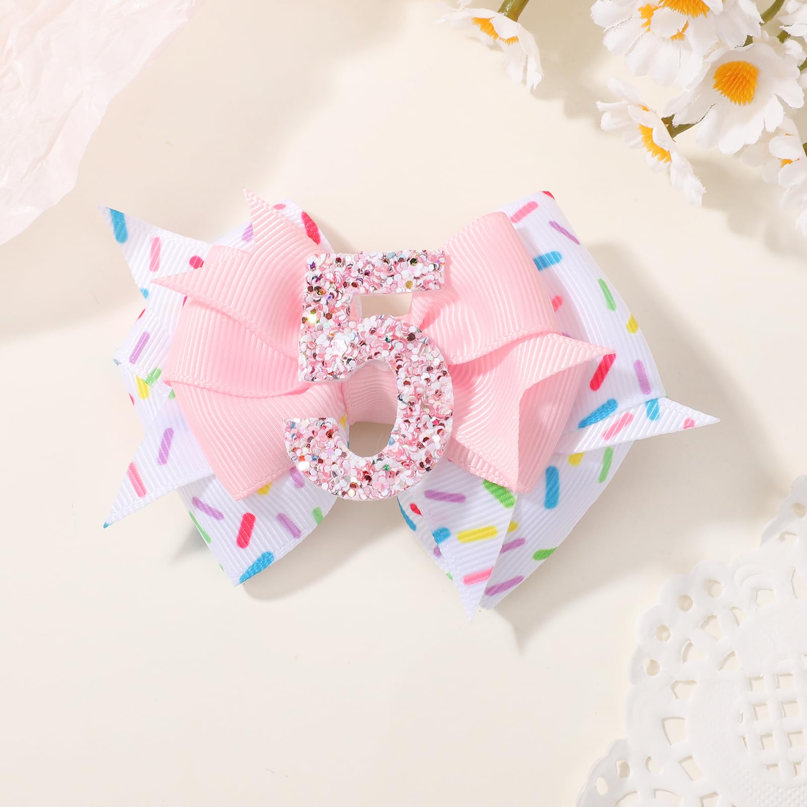 YHXX YLEN pink bow designed for daily wear on young girls.