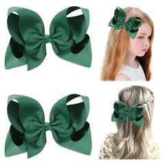 YHXX YLEN green 6-inch hair bow on alligator clip for easy back-to-school styling