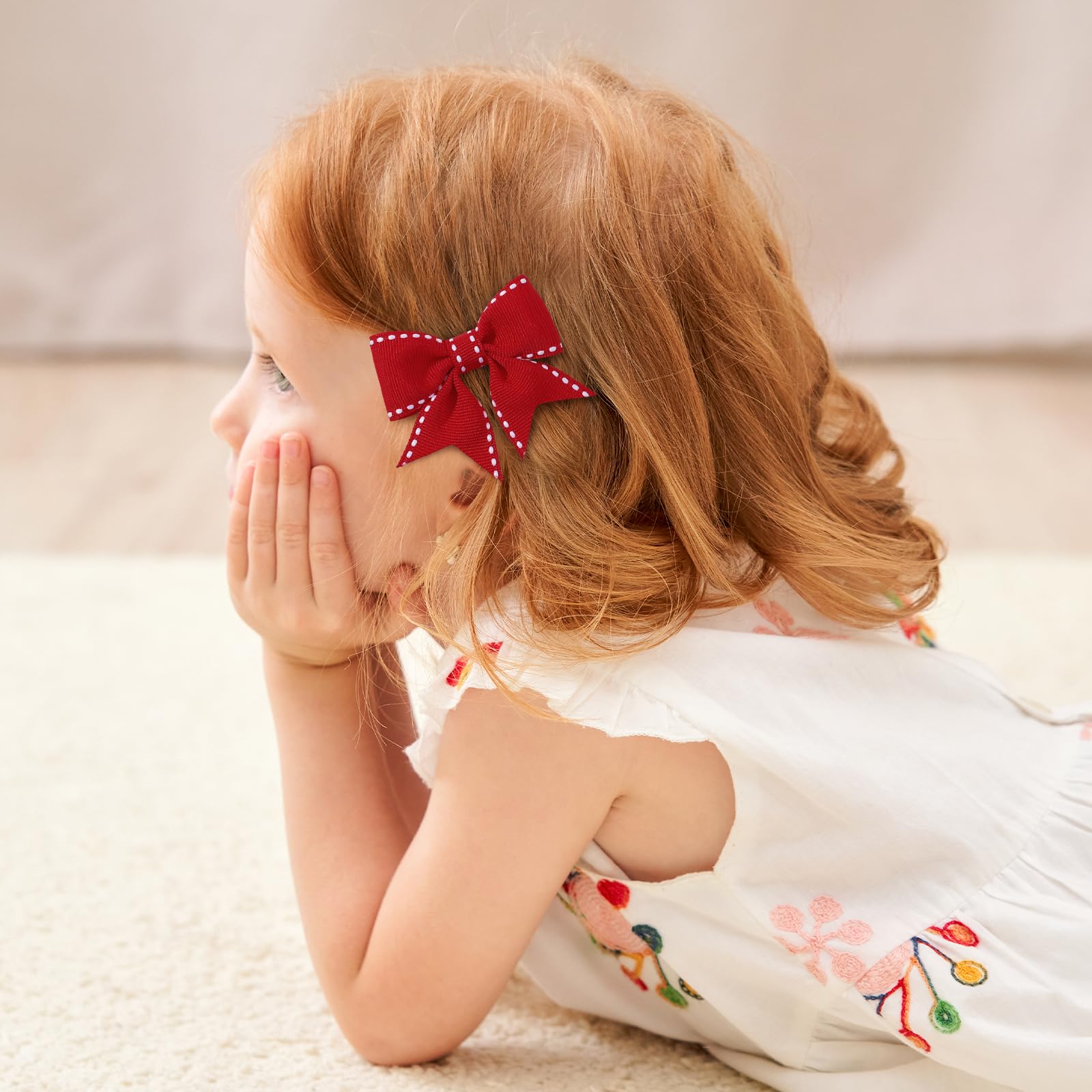 YHXX YLEN red bow pair enhances pigtails for everyday wear