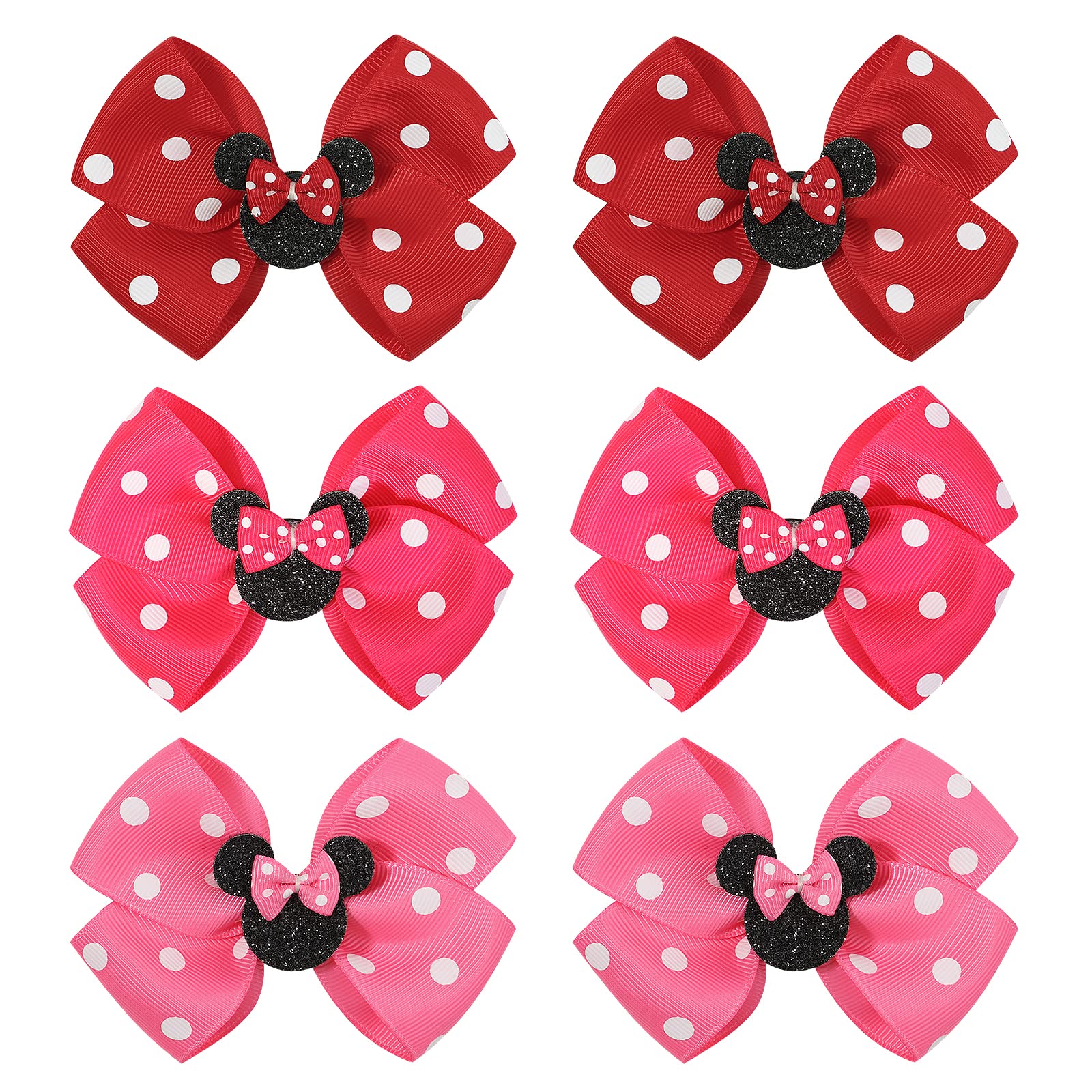 YHXX YLEN mouse-ear-bows on clips for toddlers with cute daily wear.