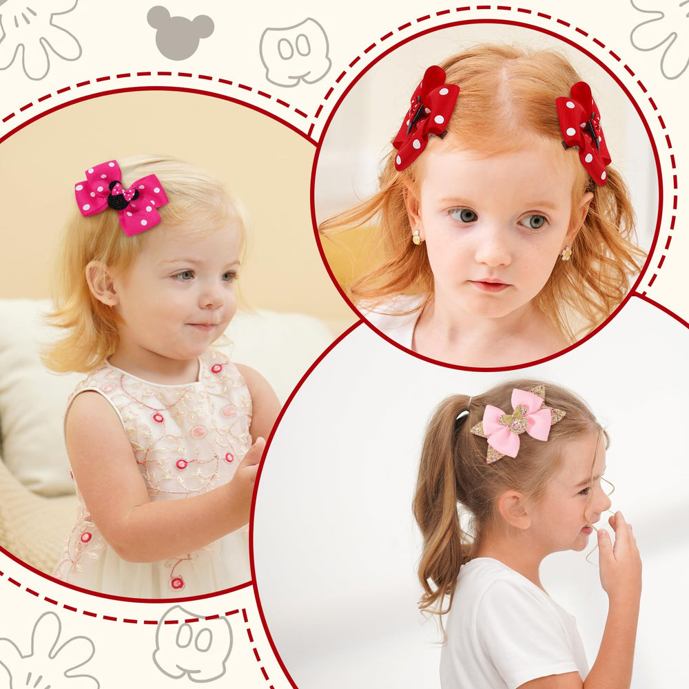 YHXX YLEN mouse ears bow clip lavender polka dot boosts cute photos