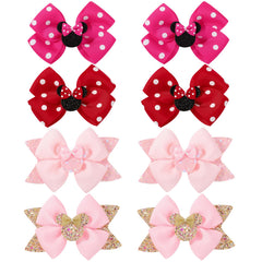 YHXX YLEN mouse ears bow clip pink polka dot for cute daily outfits and photos