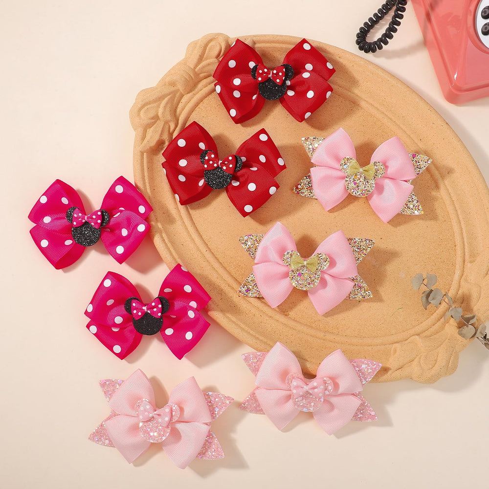 YHXX YLEN mouse ears bow clip sky blue polka dot coordinates with outfits