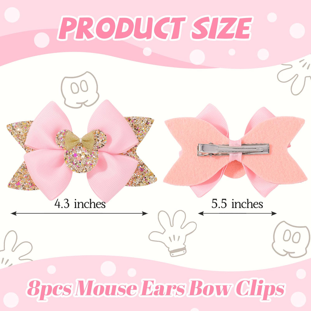 YHXX YLEN mouse ears bow clip white polka dot pairs with any look