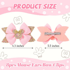YHXX YLEN mouse ears bow clip white polka dot pairs with any look