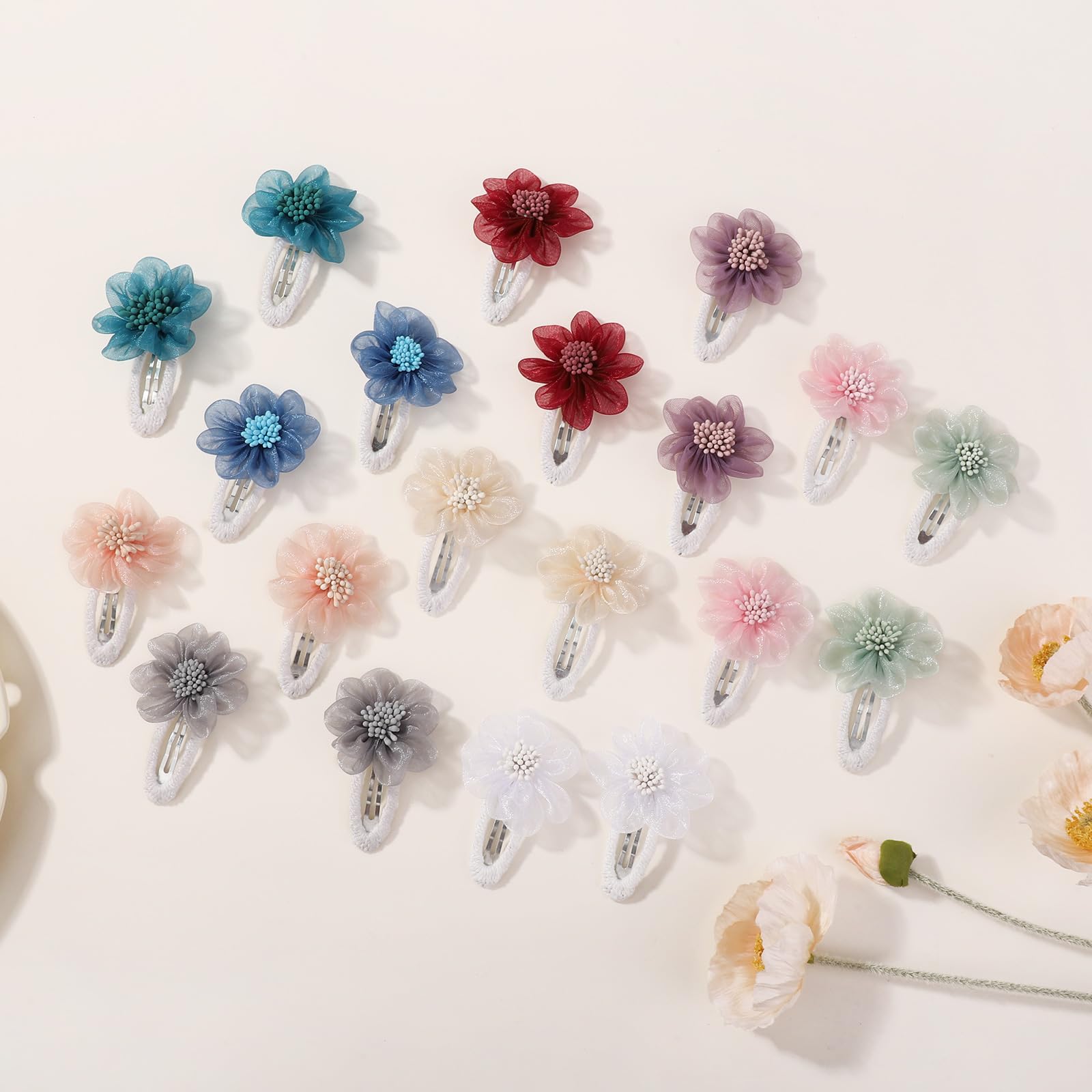 YHXX YLEN multi-color flower clips set for vibrant daily outfits.