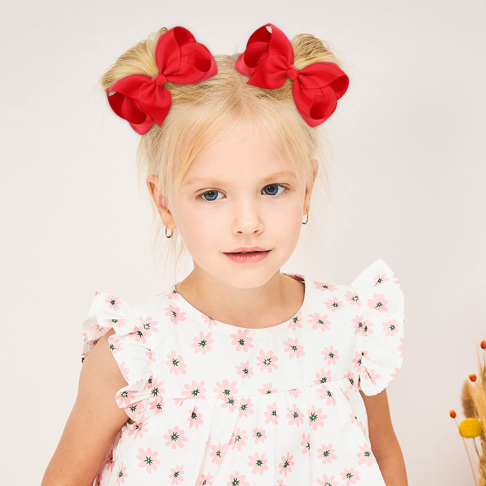 Grosgrain ribbon texture on YHXX YLEN red hair bows