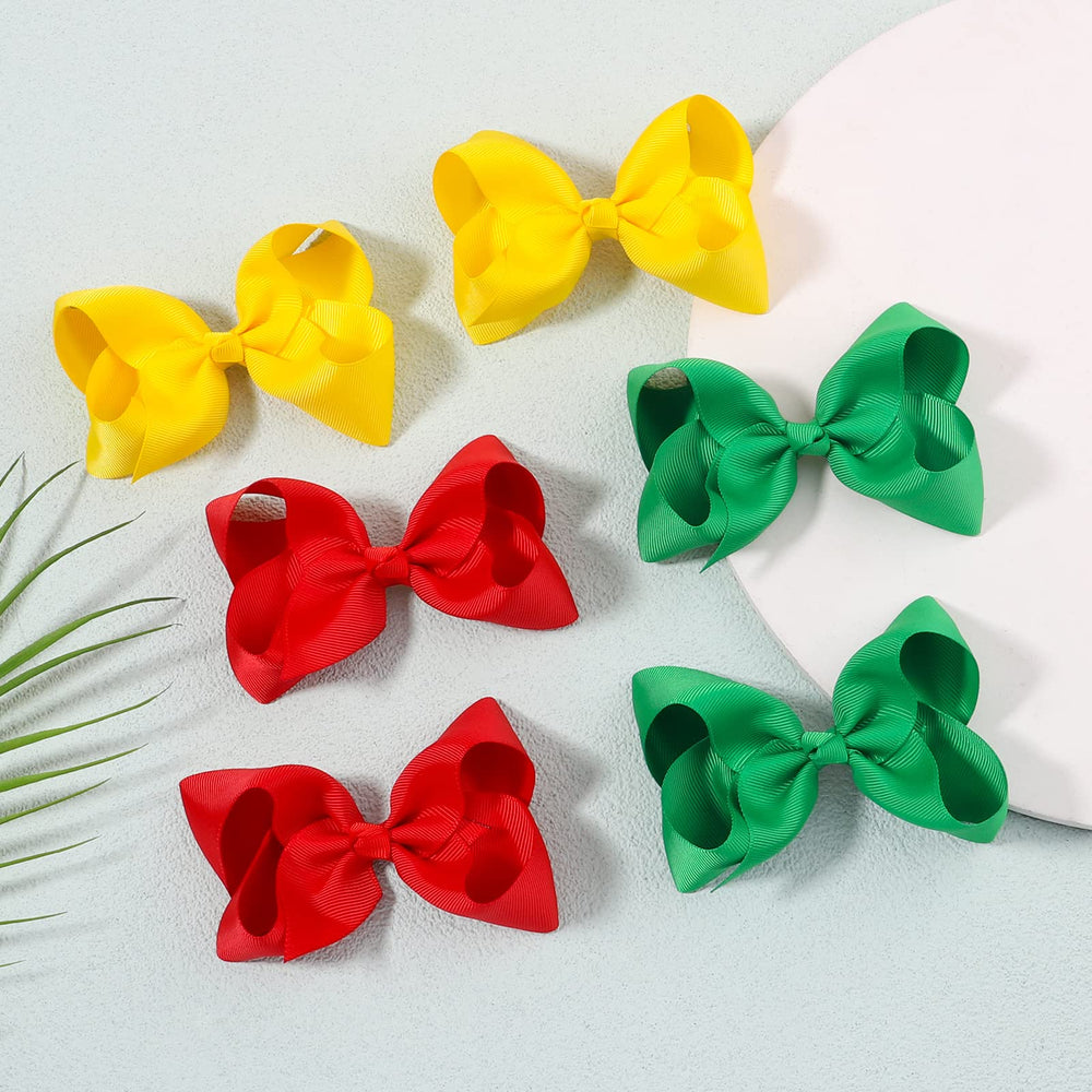 YHXX YLEN red hair bows clipped into pigtails