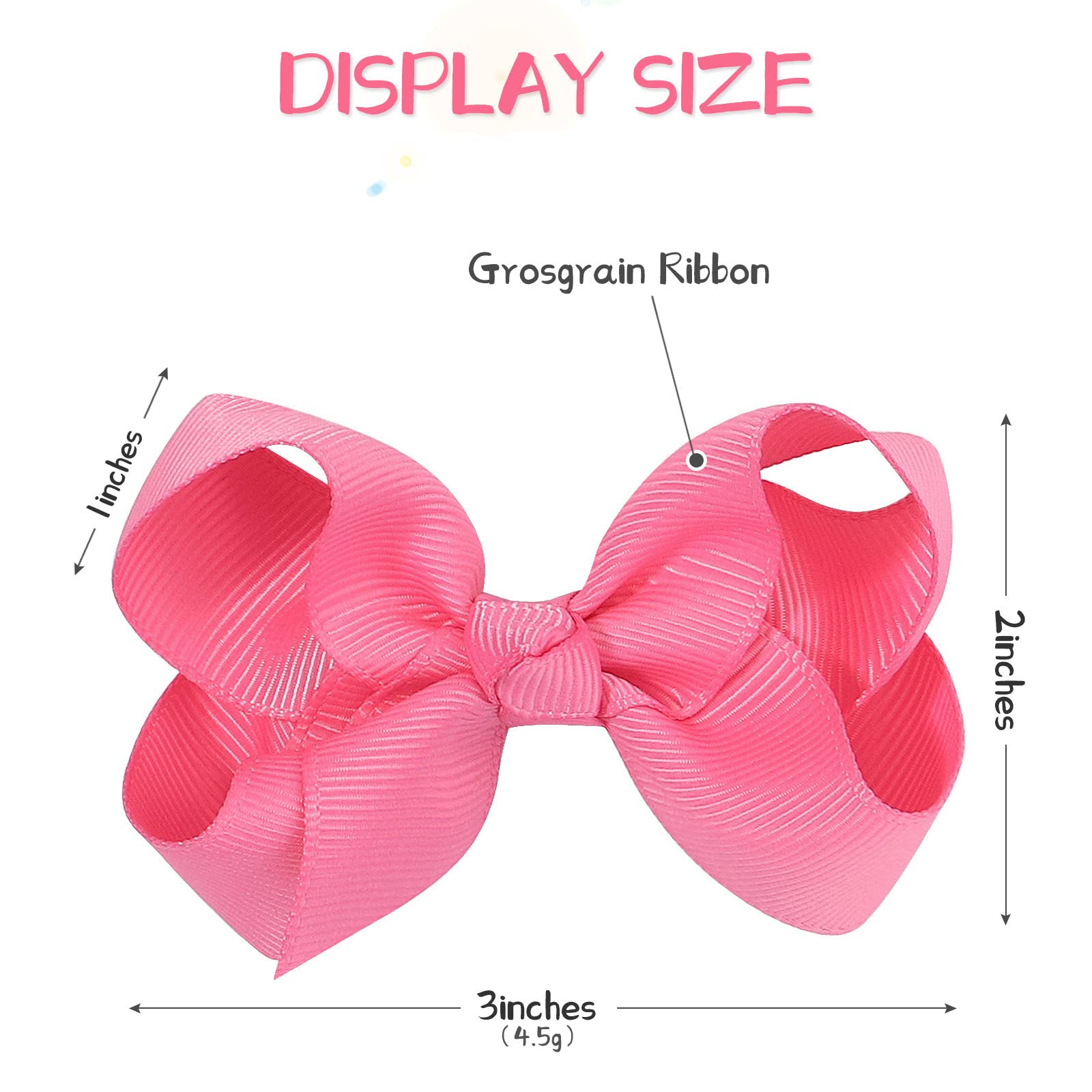 YHXX YLEN closeup of 3-inch bows with clip teeth for reliable grip