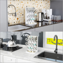Yieach BPA-free bottle drying rack uses suction-mount to secure bottles safely.