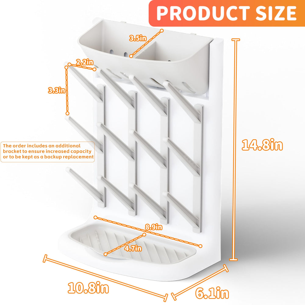 Yieach large-capacity rack holds multiple bottles and accessories for tidy feeding prep.
