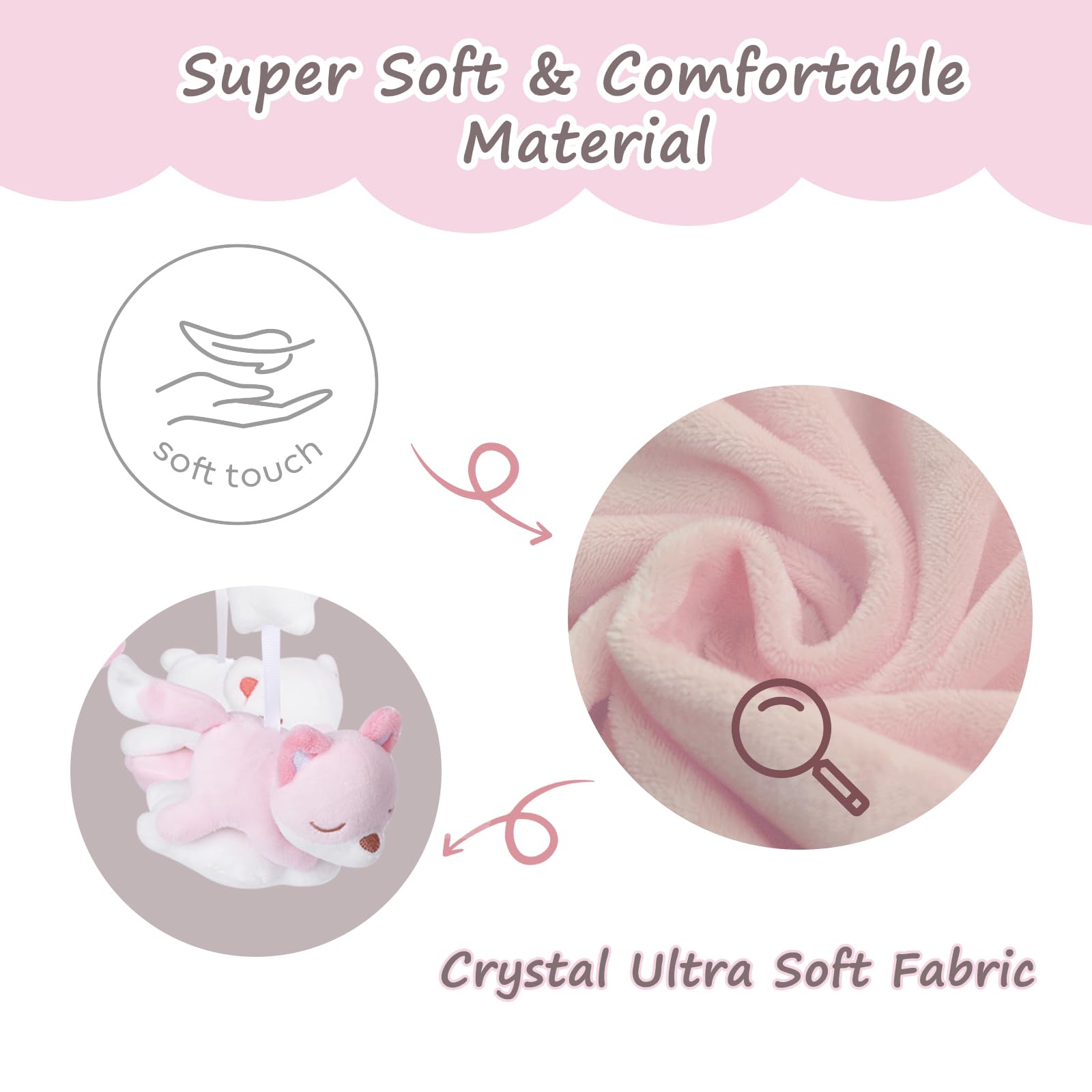 YIERCHOO crib mobile volume control lets parents set comfortable sound levels.