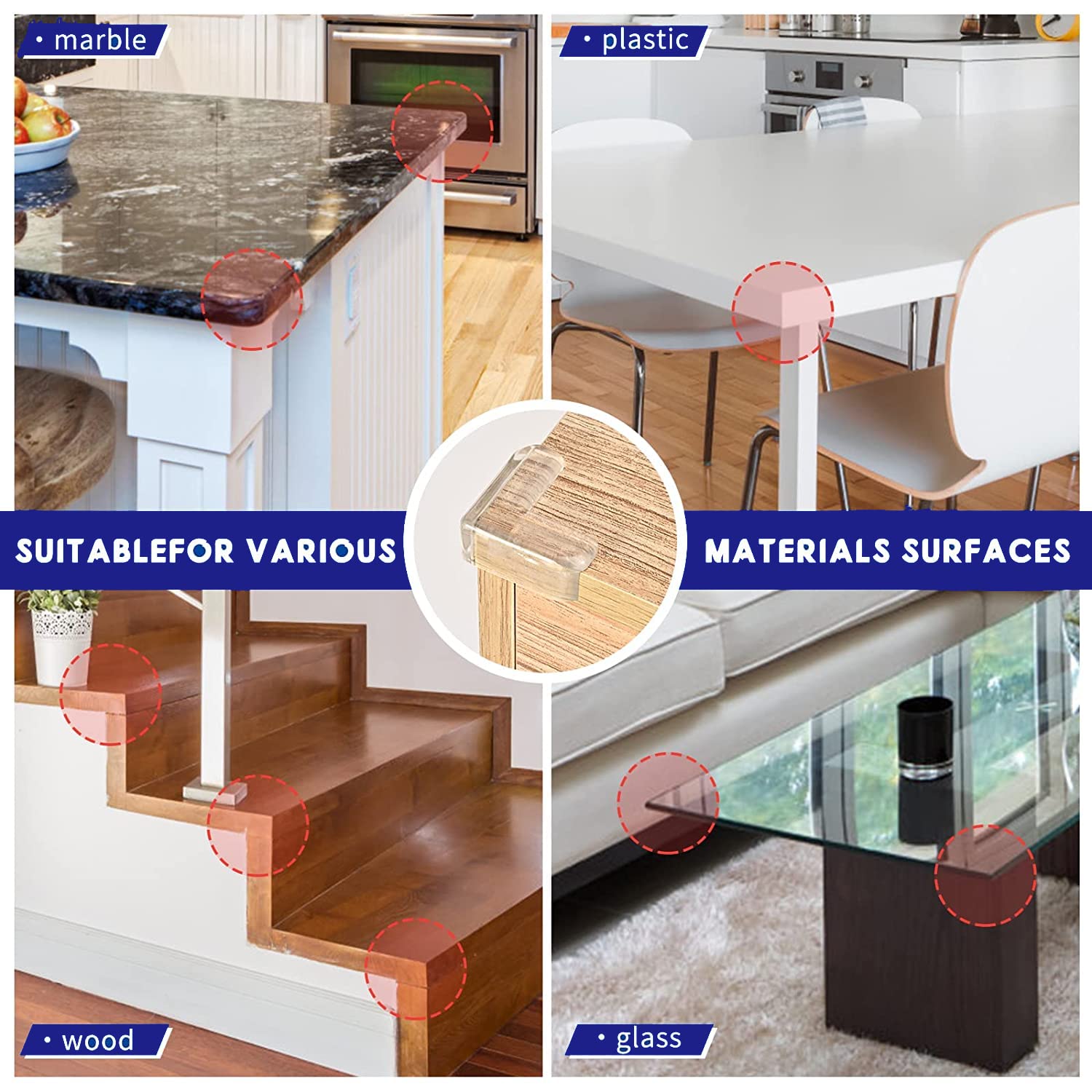 Yiifell L-shape corner protector fits sharp furniture corners.