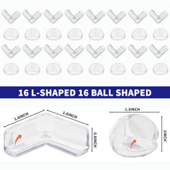 Yiifell corner protectors on table edge showing clear, protective design.