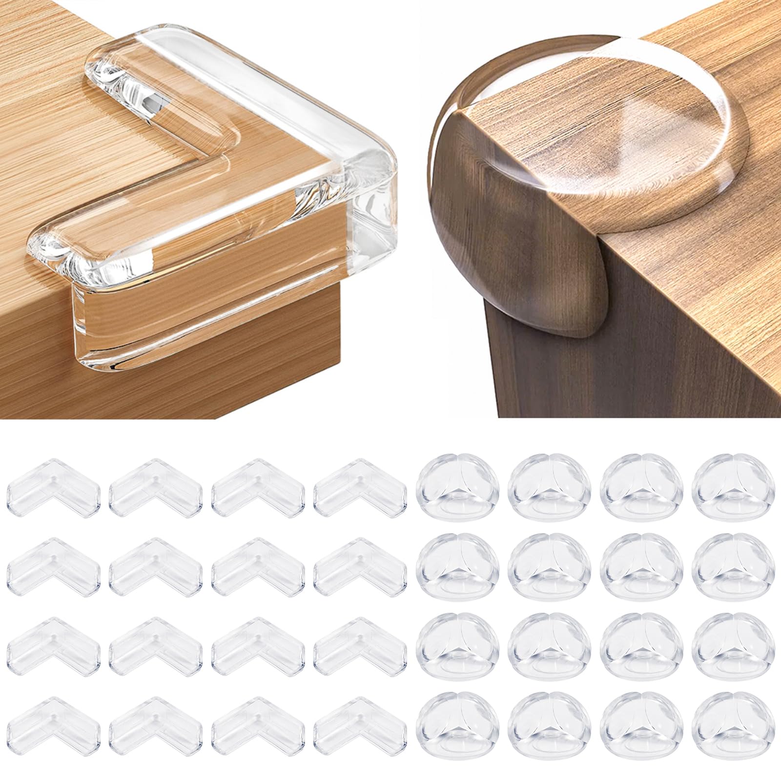 Yiifell 32-pack corner protectors package shot for family-friendly safety.