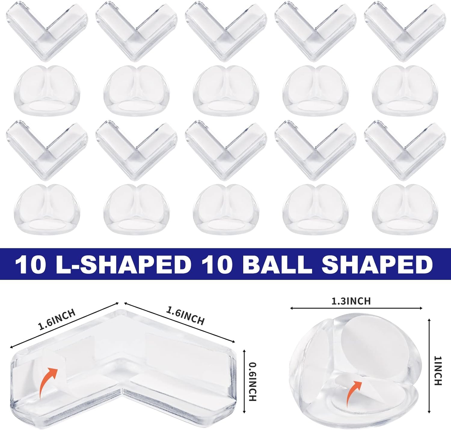 YIIFELL L-shaped clear corner protector guarding sharp furniture corners.